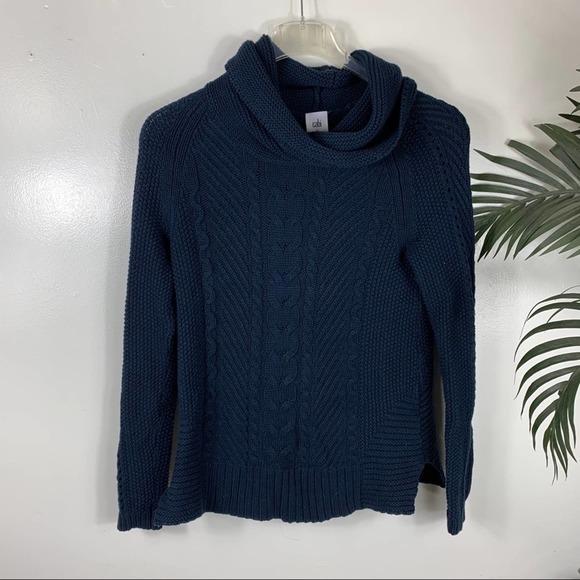 CAbi Cowl Neck Sweater Women XS Navy Blue - Picture 3 of 8